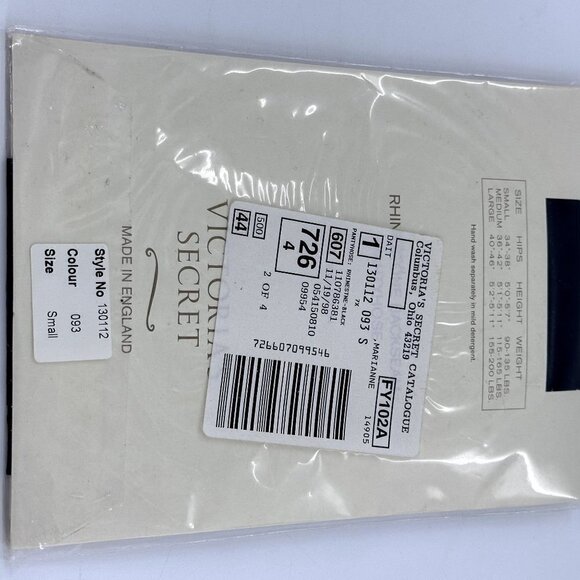 Vintage Victoria's Secret Couture Collection Rhinestone Backseam Pantyhose Sm - Picture 5 of 9